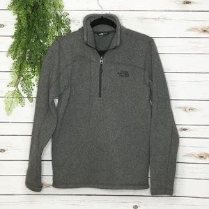 Mens The North Face gray black 1/4 zip pullover fleece jacket small